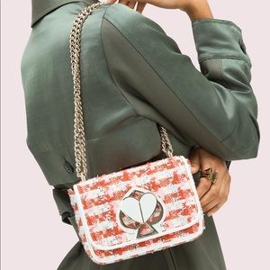 Kate Spade Nicola Bag Pink Plaid Twist Lock Purse Chain Crossbody